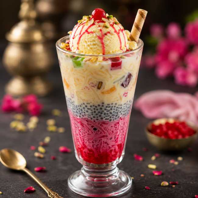 Falooda with Ice Cream at Triveni Restaurant